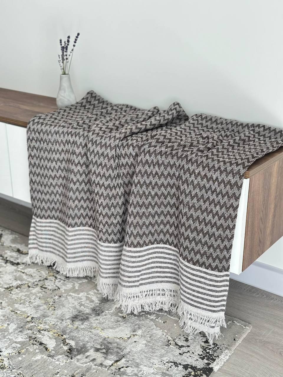 Плед-покрывало Зигзаг №8 100% хлопок 170х200 см Коричневый (3348) Плед-покрывало Зигзаг №8 100% хлопок 170х200 см Коричневый (3348)