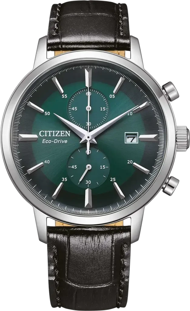 Наручные часы мужские Citizen CA7069-24X Eco-Drive со стальным корпусом и зеленым циферблатом Наручные часы мужские Citizen CA7069-24X Eco-Drive со стальным корпусом и зеленым циферблатом