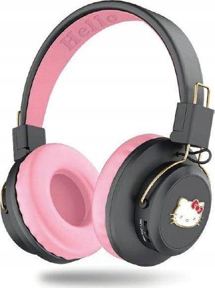 Навушники з мікрофоном Hello Kitty Metal Logo Round Shape Pink (543030)