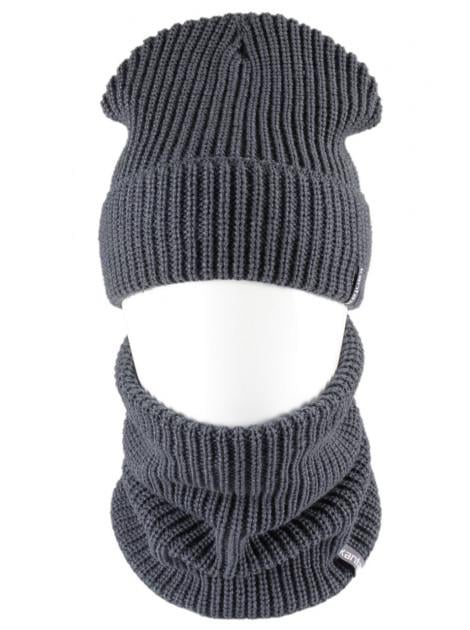 В'язана шапка Кahta Fashion Hat з Buff снуд унісекс р. 57-58 Сірий (OC-091)