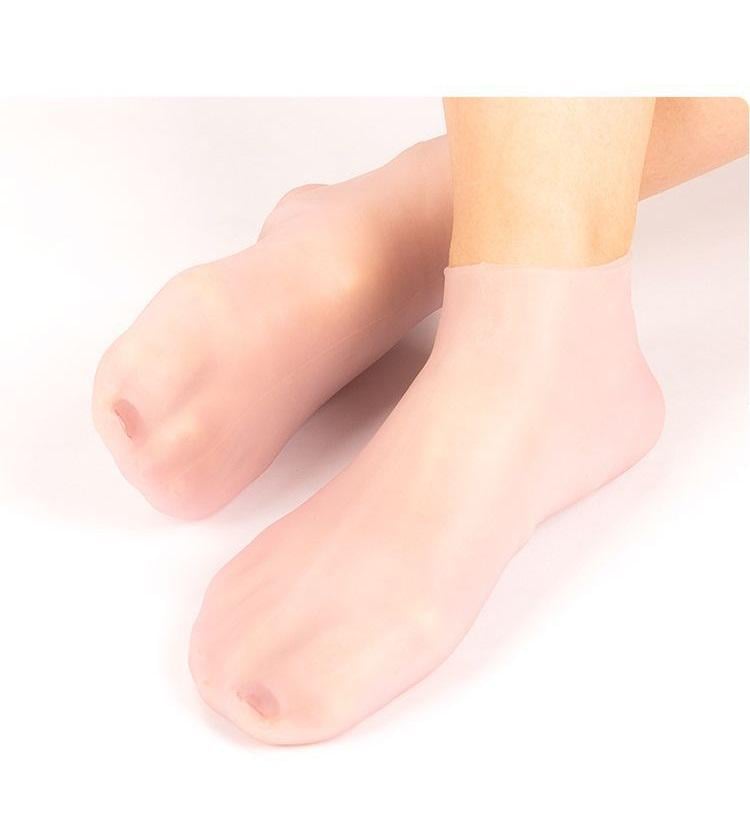 Носки для сухой и потрескавшейся кожи ног увлажняющие гелевые Розовый (29256 рож) - фото 3