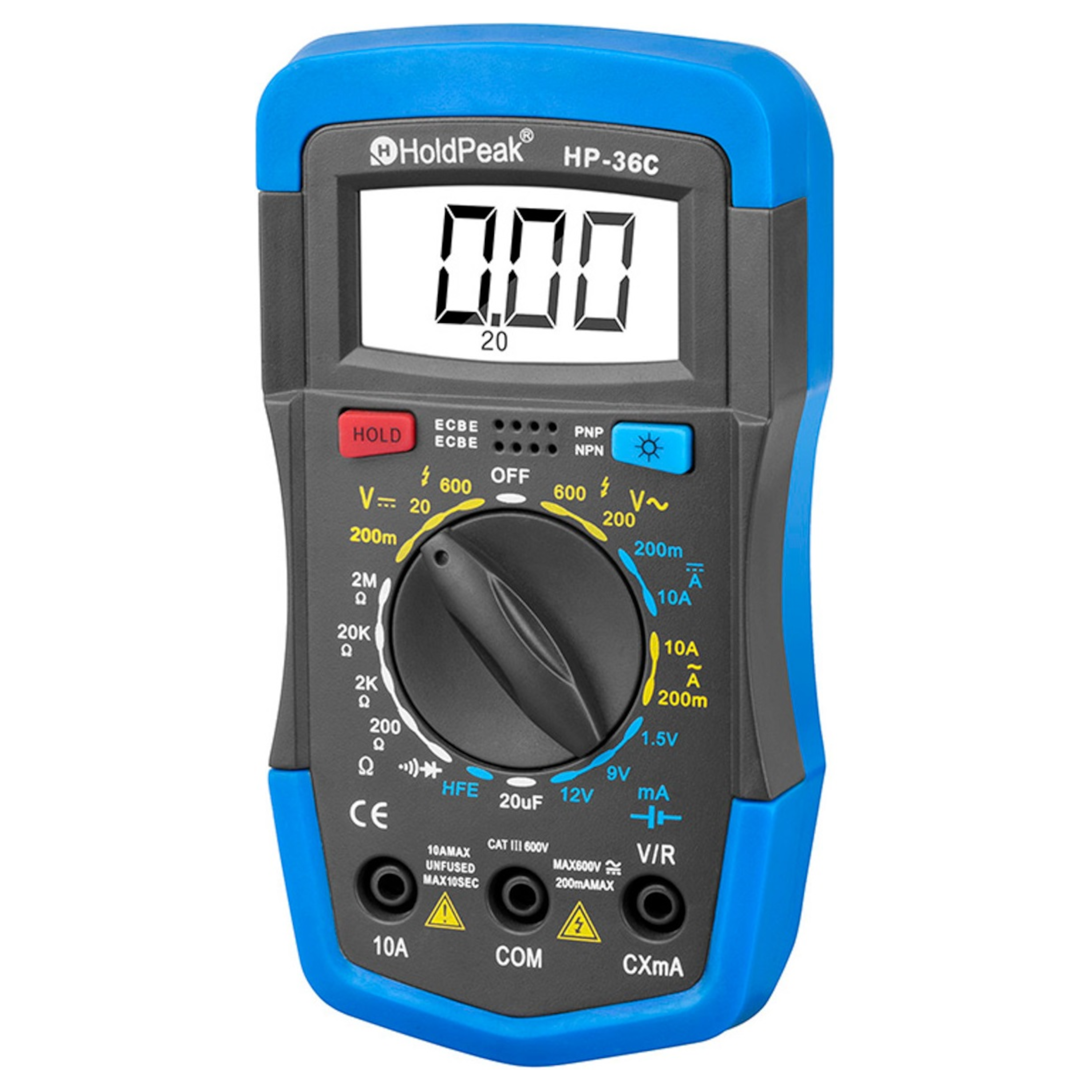 Мультиметр цифровий HoldPeak HP-36C 2000 відліків 600В 10А AC/DC 2МОм 20 мкФ - фото 6
