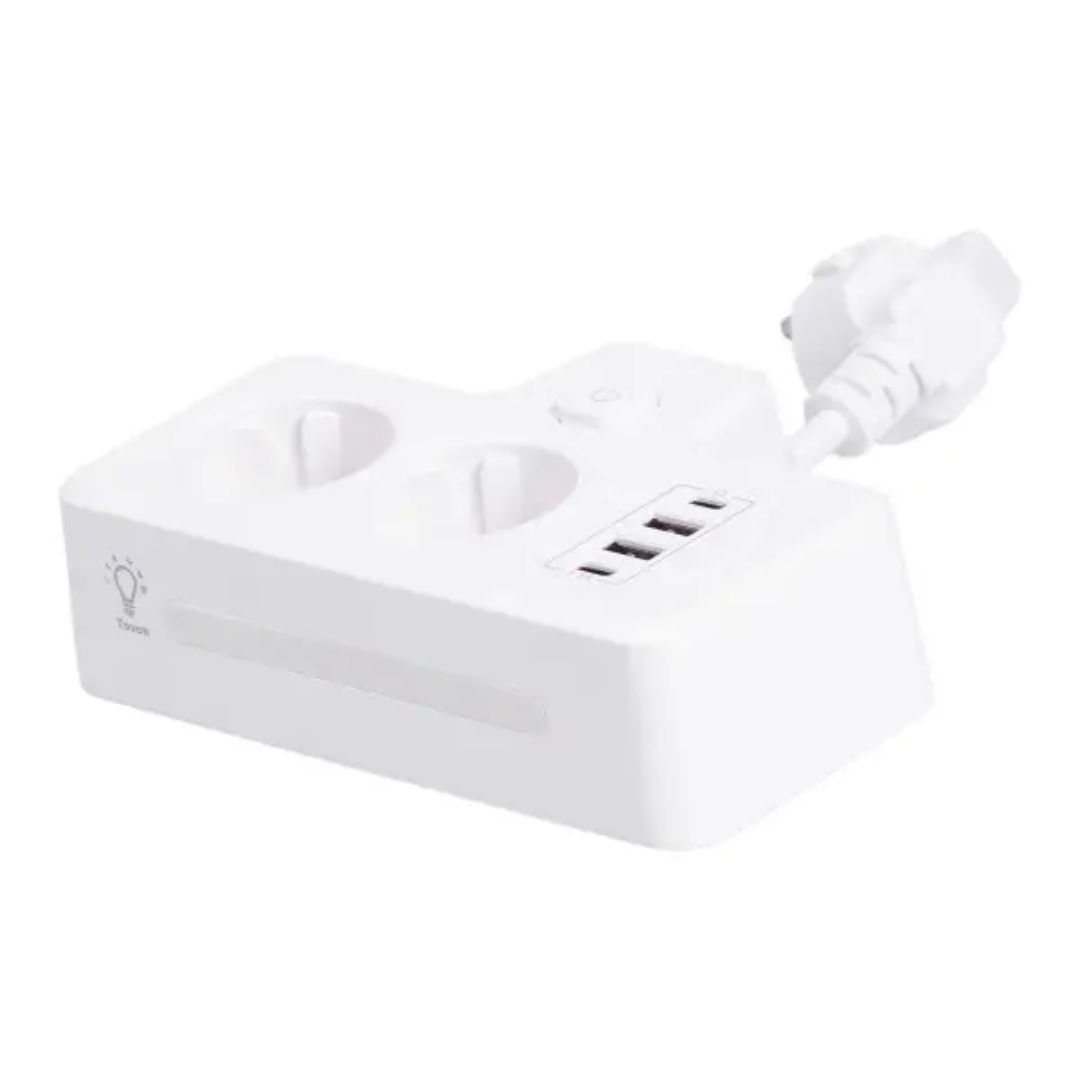 Фільтр-розгалужувач мережевий SNAILS 2 розетки LED 4 USB 8 см Білий - фото 2 Фільтр-розгалужувач мережевий SNAILS 2 розетки LED 4 USB 8 см Білий - фото 2