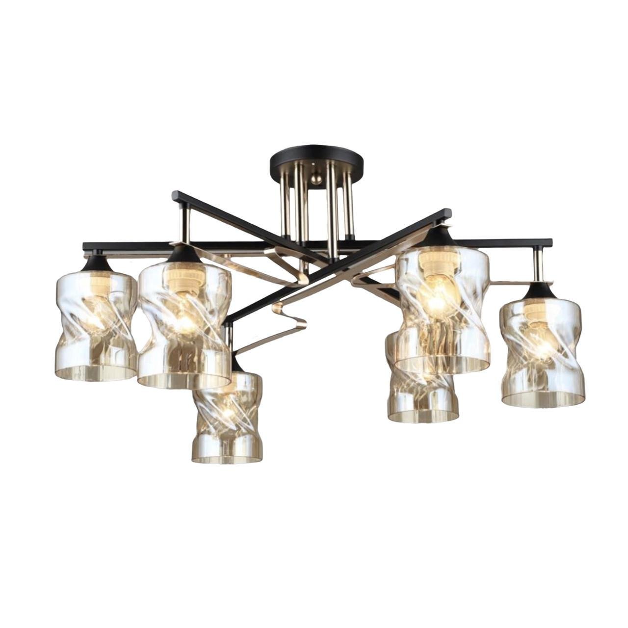 Люстра потолочная на 6 плафонов Sirius ВA4056/6 BK+FGD