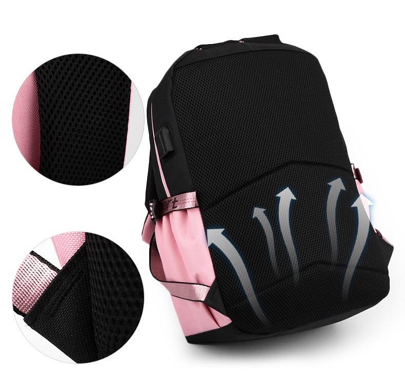 Шкільний підлітковий рюкзак з USB і хутряним помпоном для дівчинки Kitty (1913459260) - фото 6 Шкільний підлітковий рюкзак з USB і хутряним помпоном для дівчинки Kitty (1913459260) - фото 6