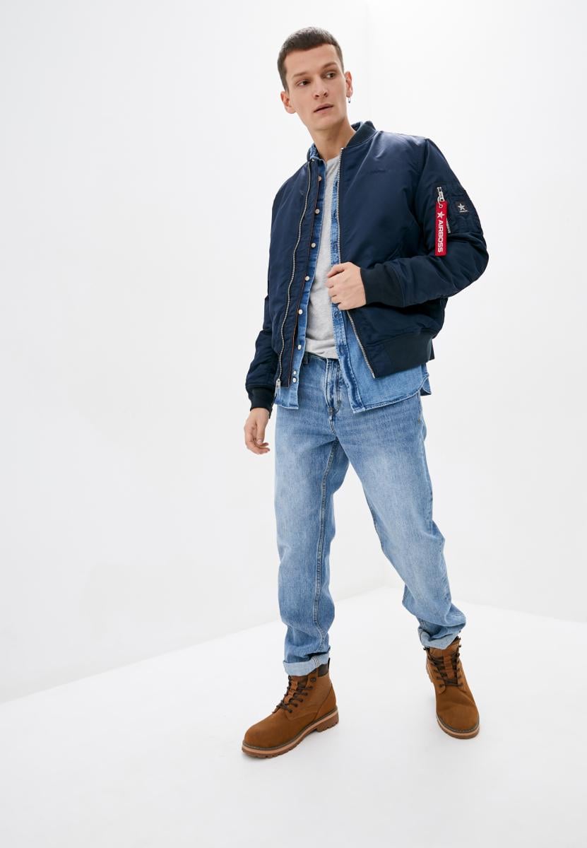 Куртка-бомбер Airboss MA-1 Flight Jacket M Синий (28672) - фото 3