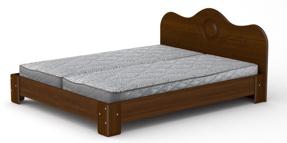 Двоспальне ліжко Компаніт-170 МДФ Горіх