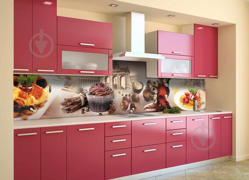 Скинали на кухню Zatarga «Классические Сладости» 650х2500 мм виниловая 3Д наклейка кухонный фартук Z180484/1