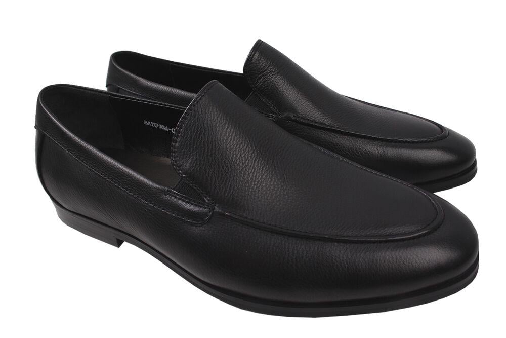 Туфли-лоферы мужские Basconi из кожи р. 40 Черный (754-20DT)