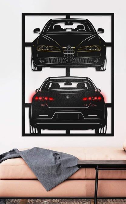 Панно деревянное Decart Alfa Romeo 159 без подсветки декор для комнаты спальни офиса 90х67 см