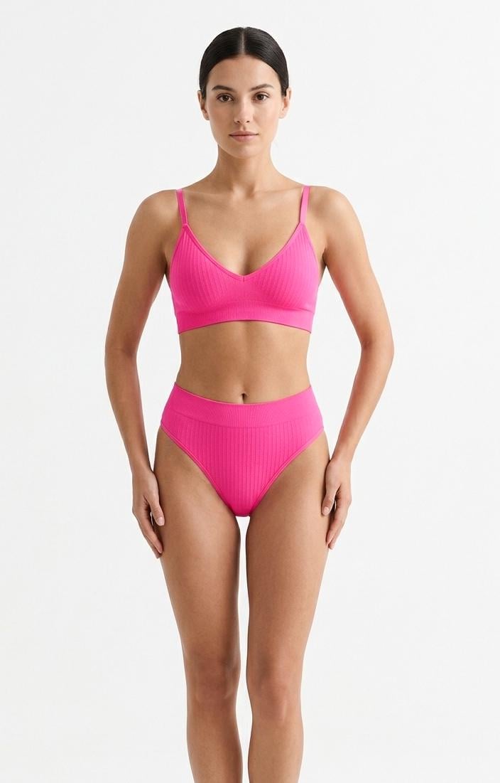 Комплект білизни бюстгальтер та труси бразиліани А/B 70-80 84-96 Рожевий (1313)