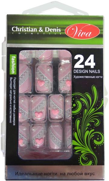 Ногти накладные VIVA 3D в упаковке 24 шт. (3D-362)