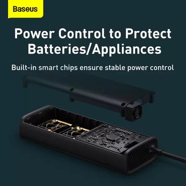 Автомобільний інвертор BASEUS 150 W 220 V CN/EU 2 розетки USB/Type-C 5 A з технологією QC3.0+PD3.0 Black (CRNBQ-A01) - фото 9