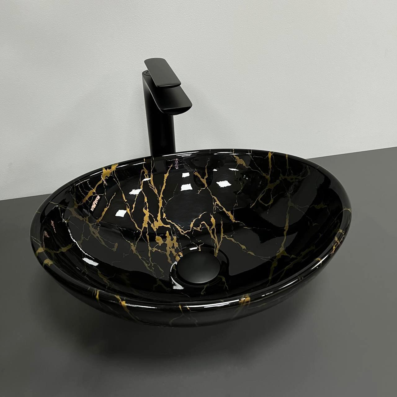 Умывальник накладной VBI PARMA Marble Black Glossy (2810372667)