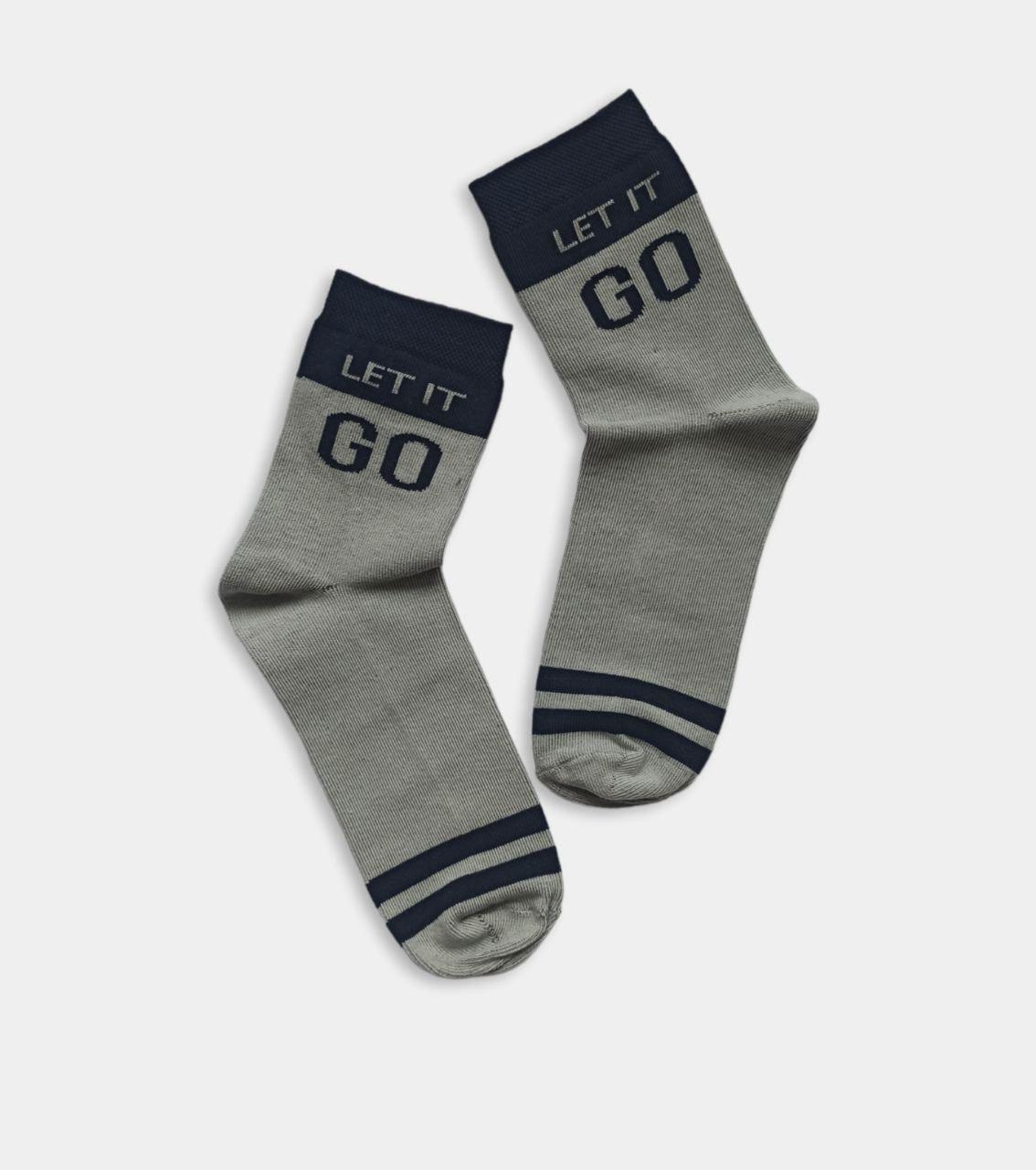 Носки детские высокие спорт ТМ TwinSocks 18-20 р. Серый/Темно-синий (363)