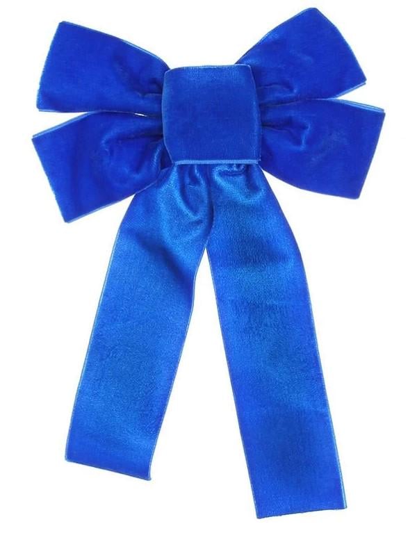Набор бархатных бантов 16х24 см 3 шт. Синий