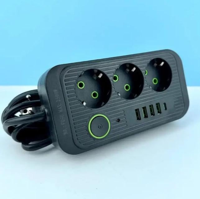 Подовжувач розетка UA Power F09U 4USB Type-C 3 розетки 6 м чорний (021271) - фото 3 Подовжувач розетка UA Power F09U 4USB Type-C 3 розетки 6 м чорний (021271) - фото 3