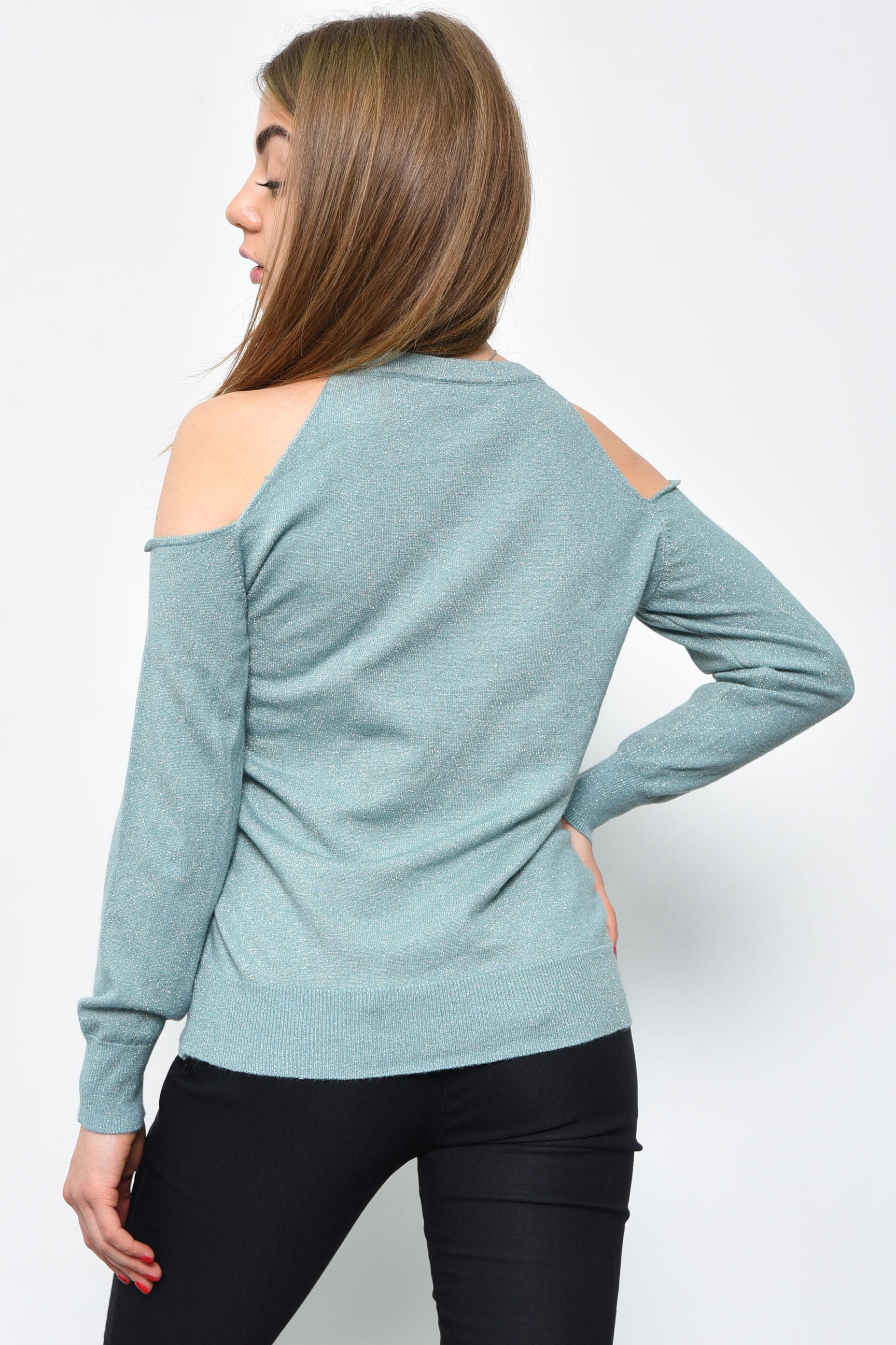 Кофта жіноча з люрексу S-M М'ятний (168977) - фото 3