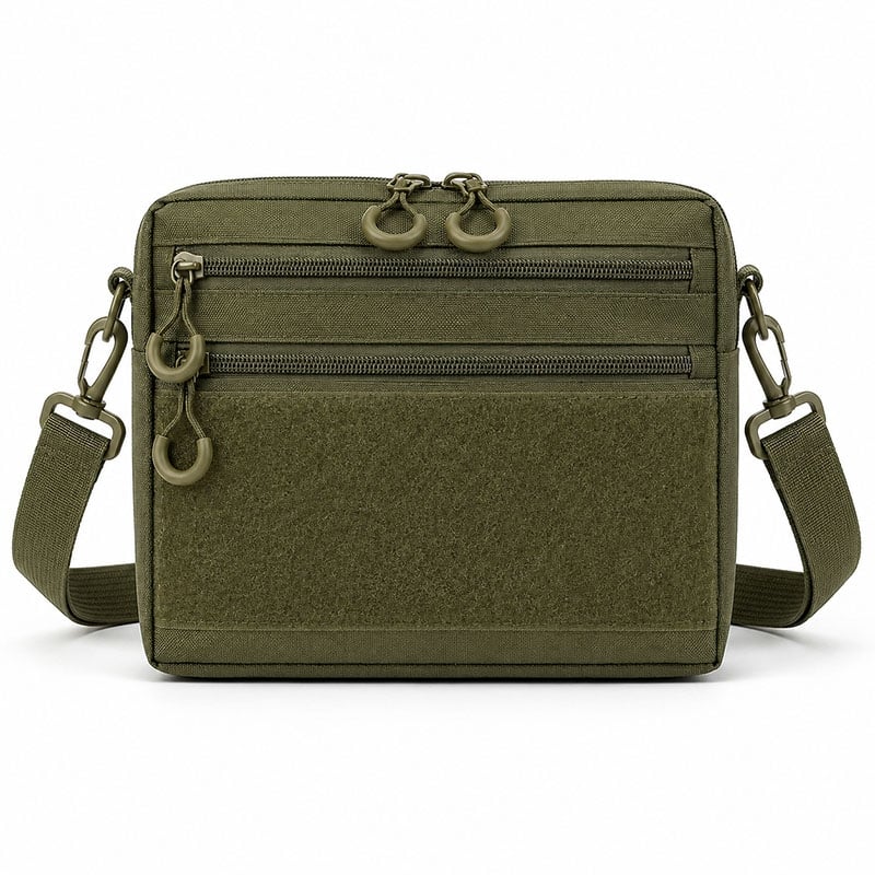 Сумка чоловіча Cordura 1771 green через плече патч-панель