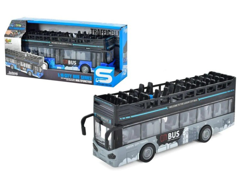 Автобус игрушечный инерционный озвученный со светом (JS122A)