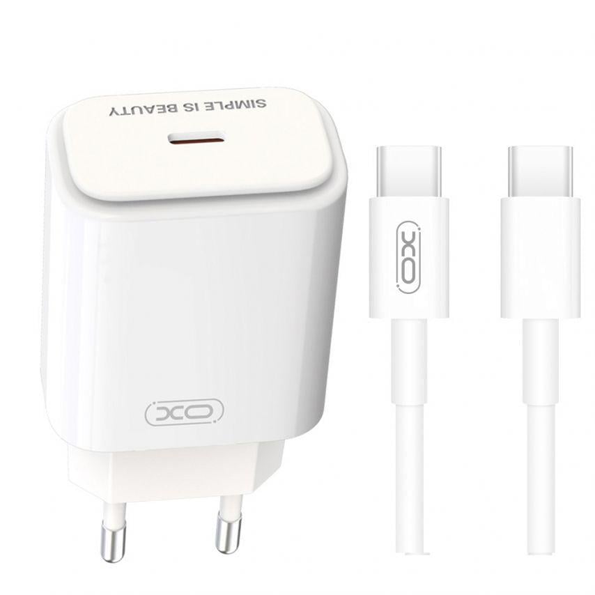 Адаптер Xo L90B PD_20 W/Data Cable Type-C to Type-C White