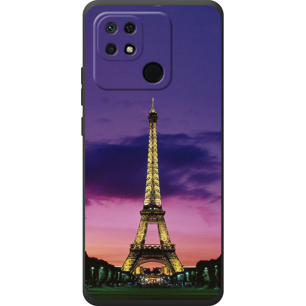 Чехол BoxFace Xiaomi Redmi 10C Полночь в Париже Черный силикон (44304-up964-44307)