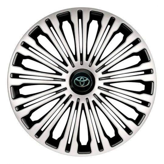 Ковпаки для коліс 4 Racing Volante Silver/Black R16 з логотипом Toyota 4 шт.