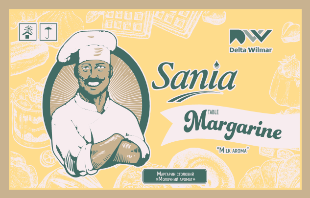Маргарин Sania 82 % столовый молочный 20 кг (2198530095)