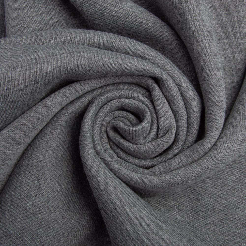 Тканина трикотаж трьохнитка фліс 310 гр/м2 180 см Сірий меланж (25751)