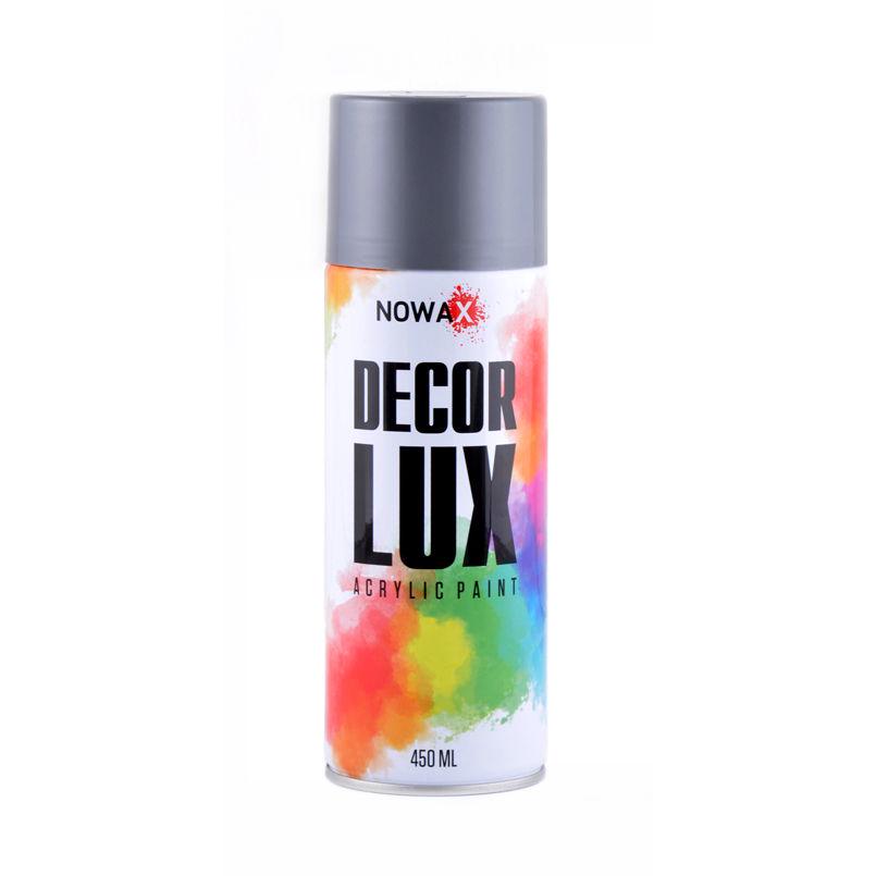 Краска акриловая NOWAX Decor Lux глянцевая 450мл Серебряно-серый (9022)