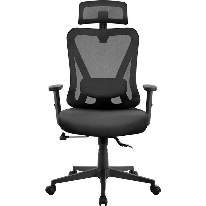 Офисное кресло Yaheetech с регулируемым подголовником и подлокотниками Черный (1652279) - фото 1