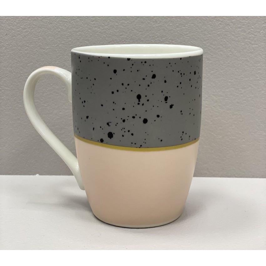 Чашка S&T 2091-16 Мрамор фарфоровый 340 мл Оранжевый с серым