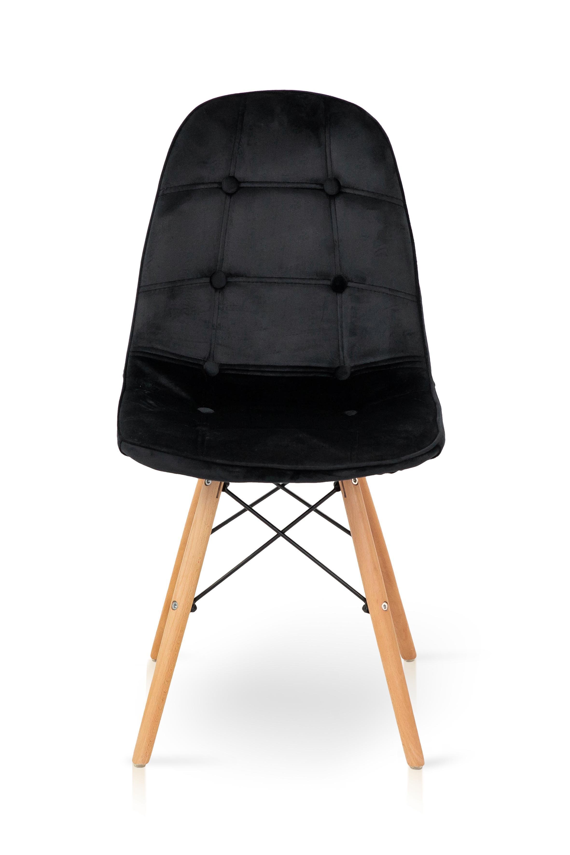 Стілець для кухні та вітальні Джастін Justin велюр 460х840х500 мм Чорний (GAА0057238) - фото 1 Стілець для кухні та вітальні Джастін Justin велюр 460х840х500 мм Чорний (GAА0057238) - фото 1