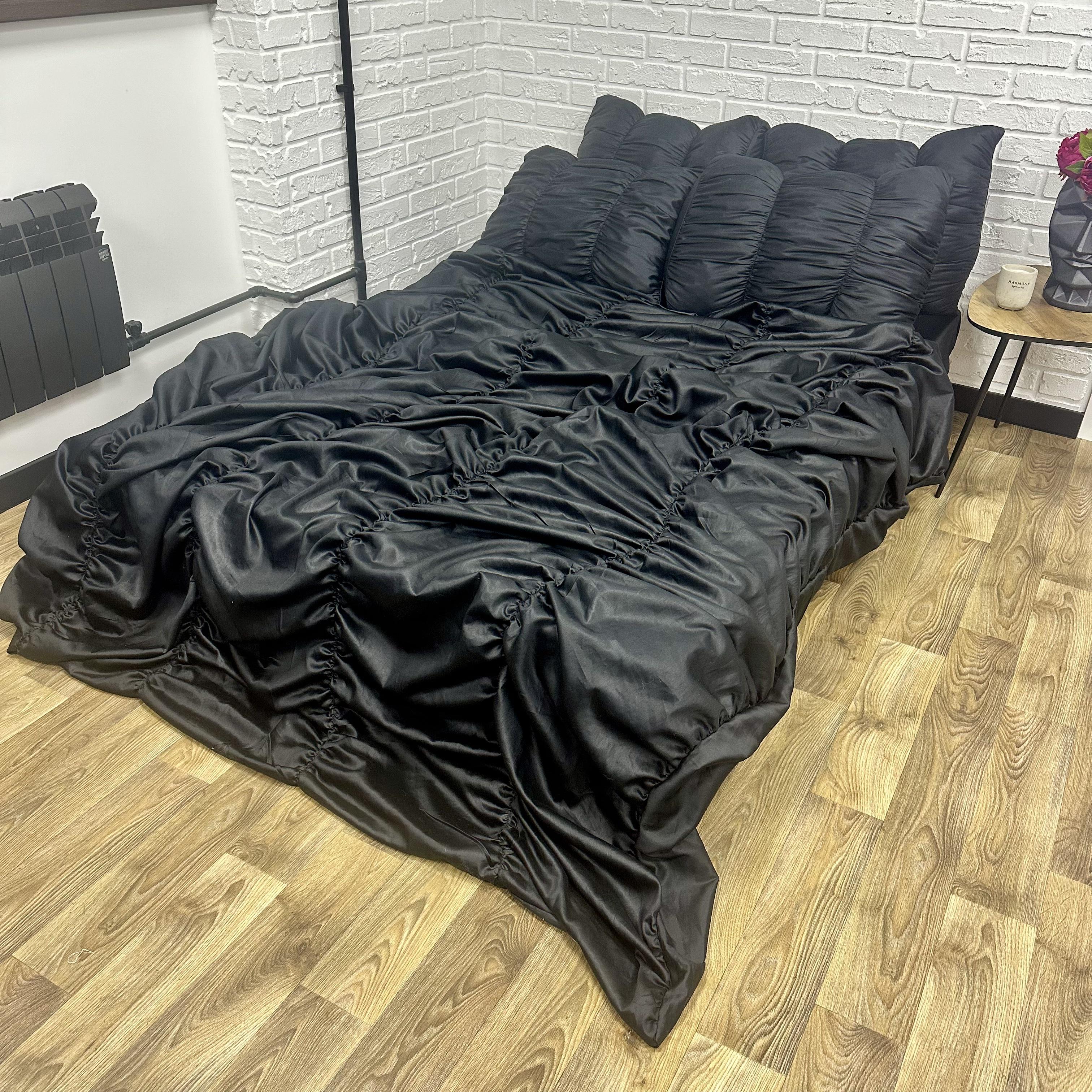 Комплект постільної білизни плісирований Comfort Home Mono satin полуторний
