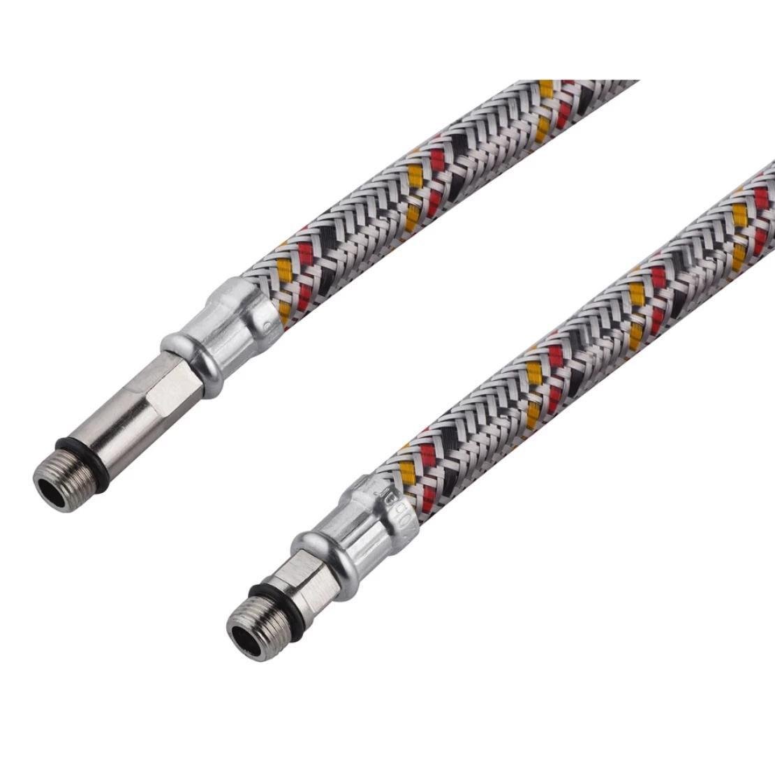 Подводка для подключения смесителя Kroner KRM гибкая в оплетке из нержавеющей стали 2 шт. 1/2"хМ10 ВЗ 100 см (CV023691) - фото 2 Подводка для подключения смесителя Kroner KRM гибкая в оплетке из нержавеющей стали 2 шт. 1/2"хМ10 ВЗ 100 см (CV023691) - фото 2