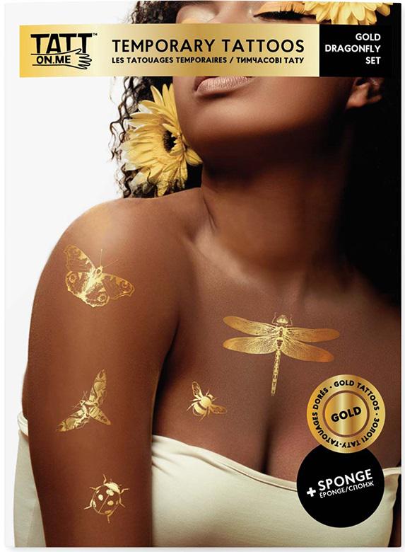 Временные тату TATTon.me Gold Dragonfly Set 5 шт. (TSGol(DDragonfly)