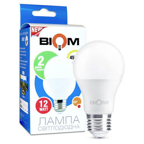 Светодиодная лампа Biom BT-512 A60 12W E27 4500К матовая