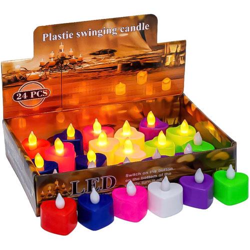 Набор LED свечей в форме сердца с горящим эффектом 24 шт. Белый теплый (491-0b4c7)