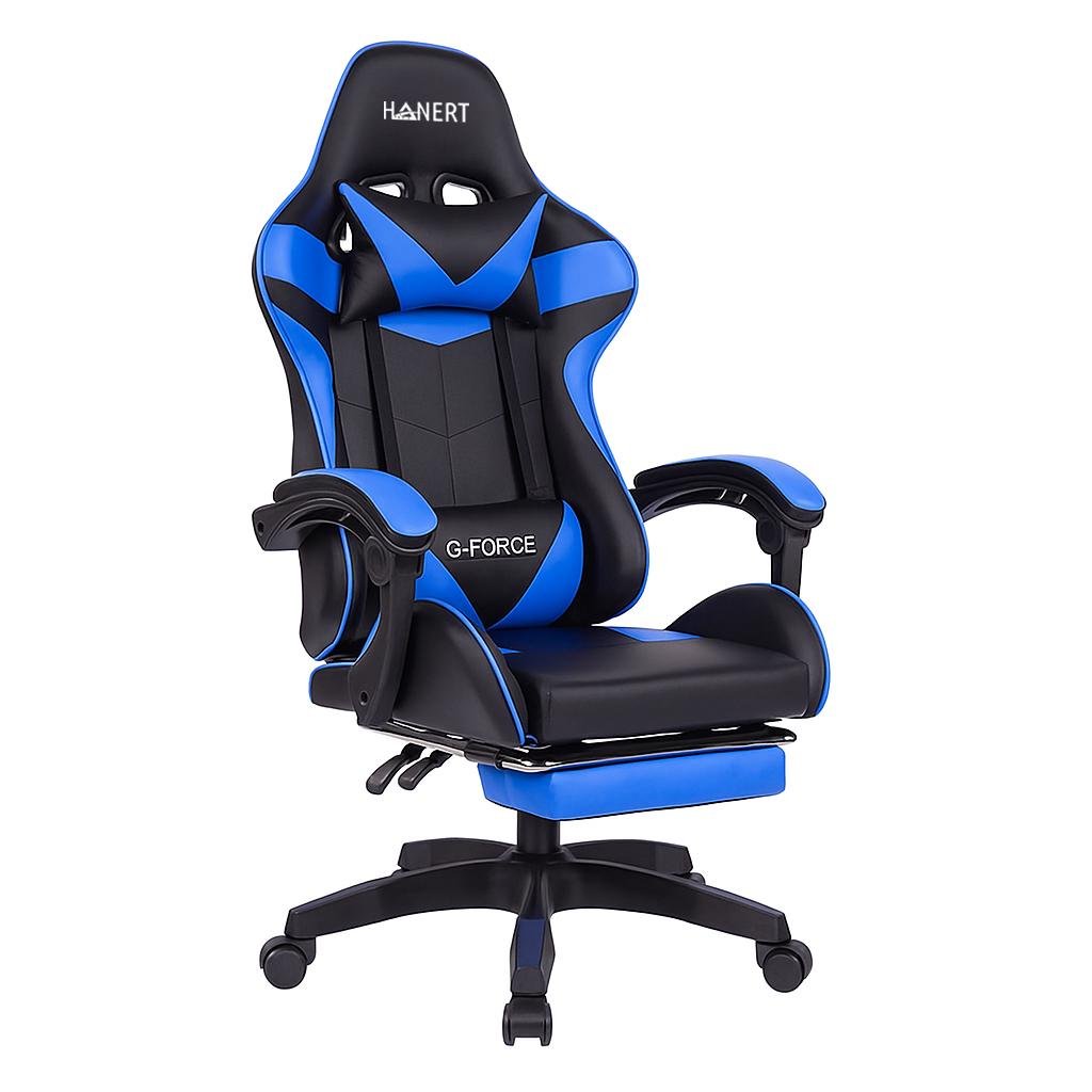 Крісло геймерське з підставкою для ніг Hanert G-Force Black/Blue
