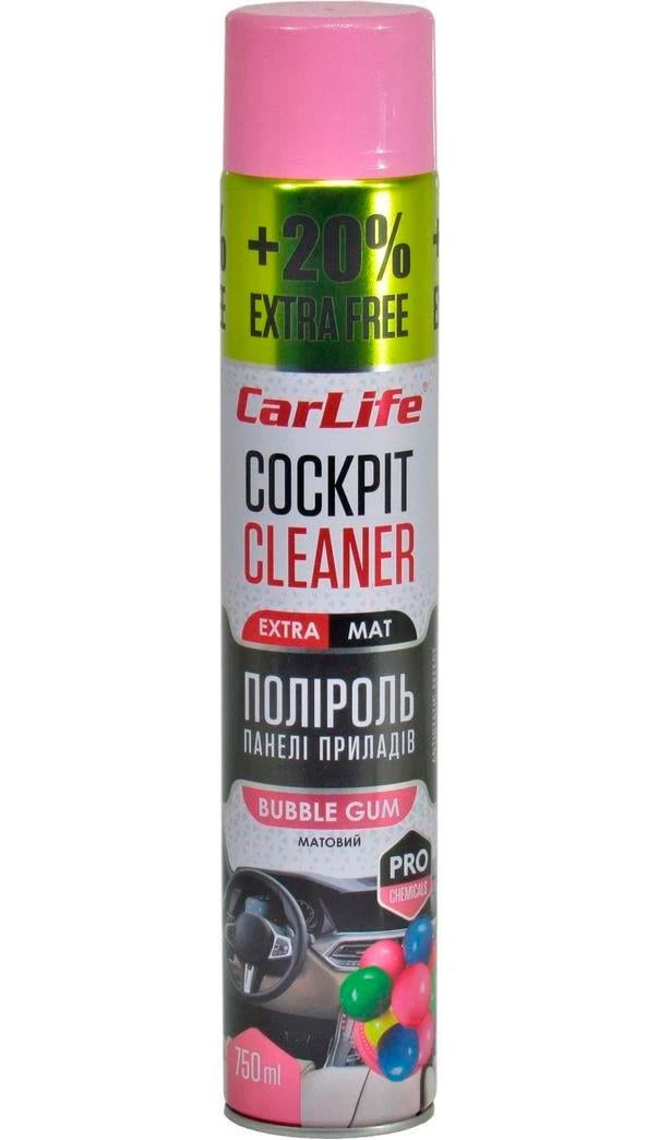 Полироль для пластика CarLife Cockpit Cleaner Extra Mat Bubble Gum 750 мл (CF778)