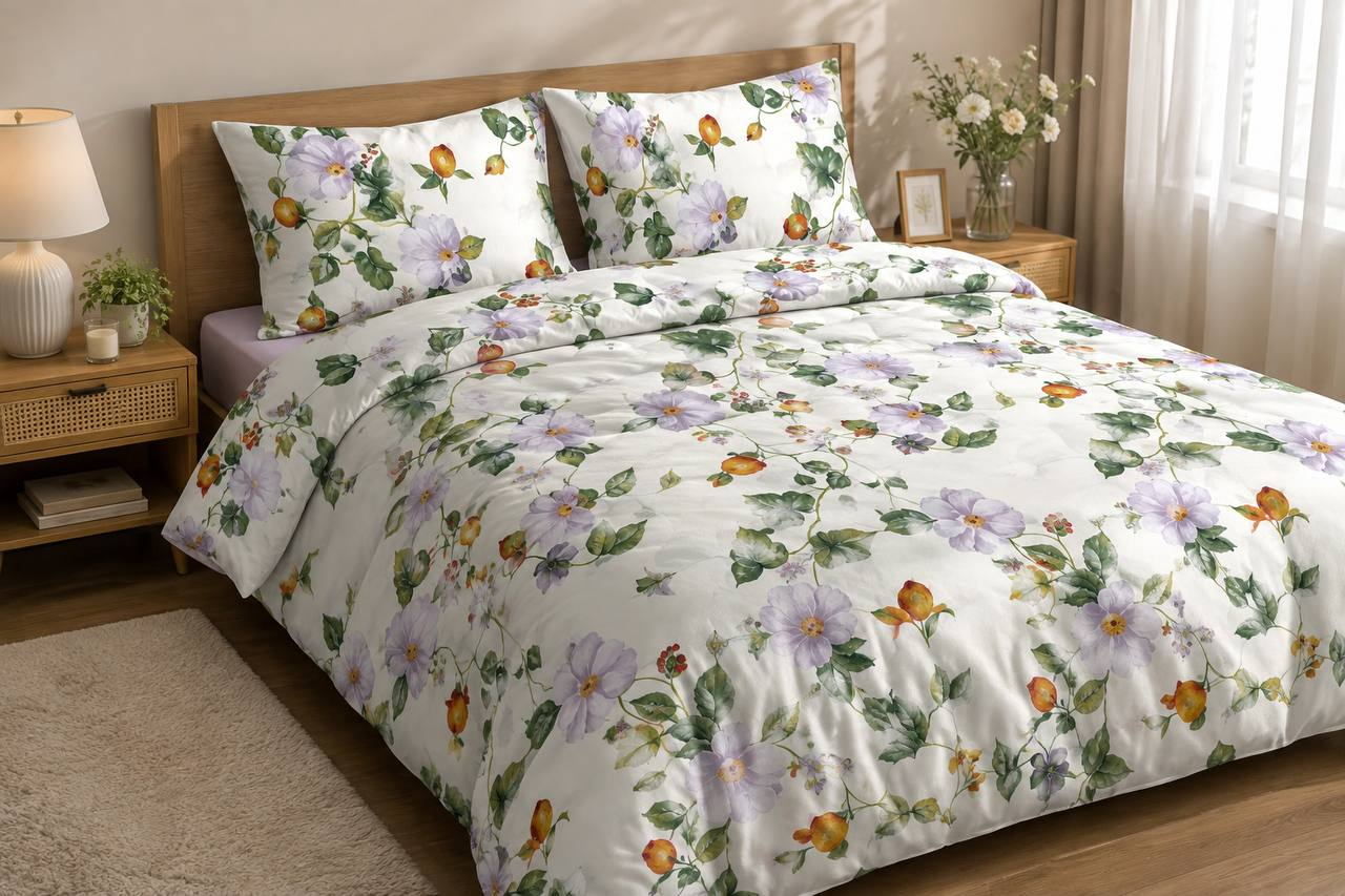 Комплект постільної білизни Flowers двоспальний поліестер 180х220 см (T85-708Fl/2.0)