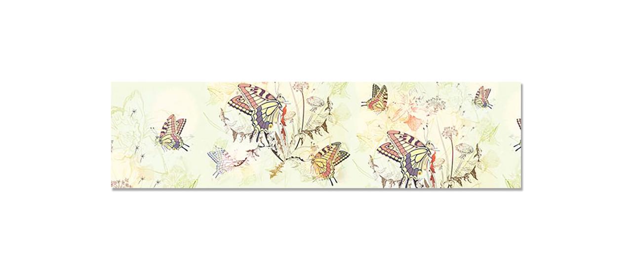 Кухонный фартук Бабочки мотыльки из самоклеющейся виниловой пленки 65х250 см Бежевый