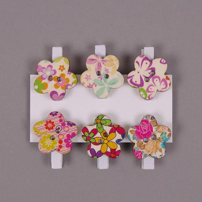 Цветок на прищепке Flora декоративный 6 шт. (22631)