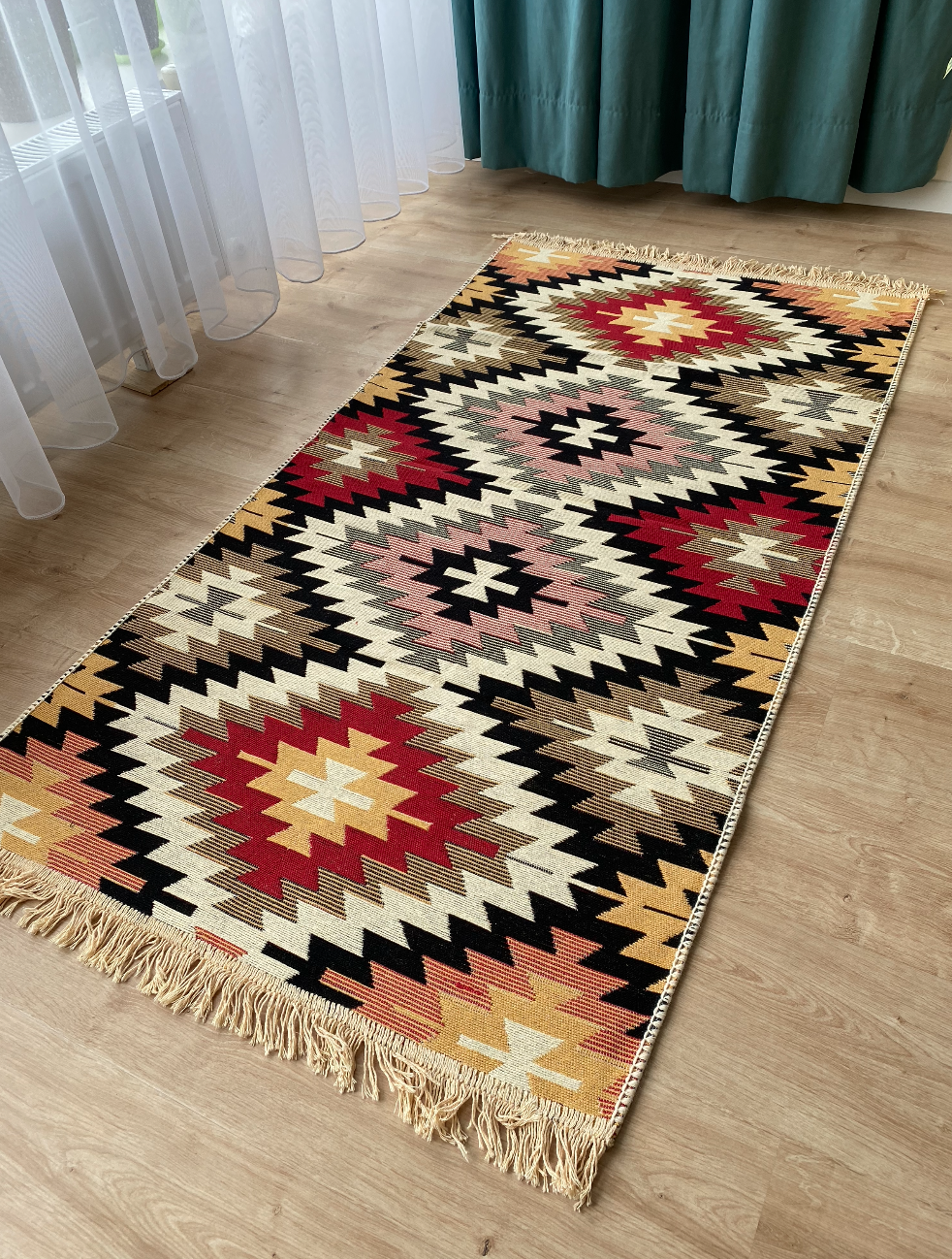 Коврик плетеный двухсторонний Shana Zummi 80x200 см Красный - фото 5