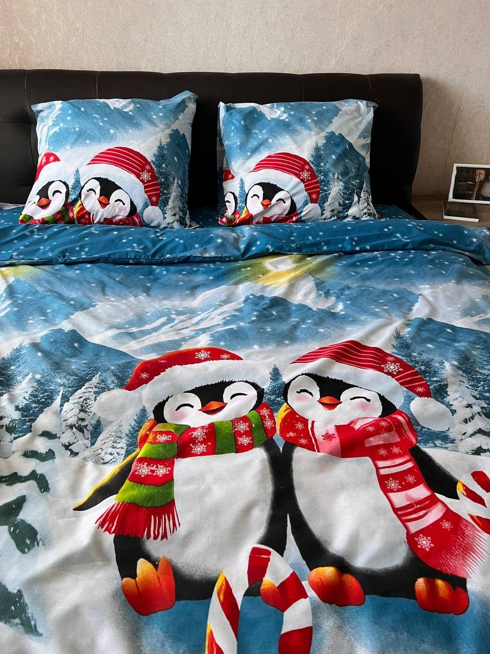 Комплект постільної білизни новорічний Gold Lux двоспальний бязь 180х220 см (29739539)