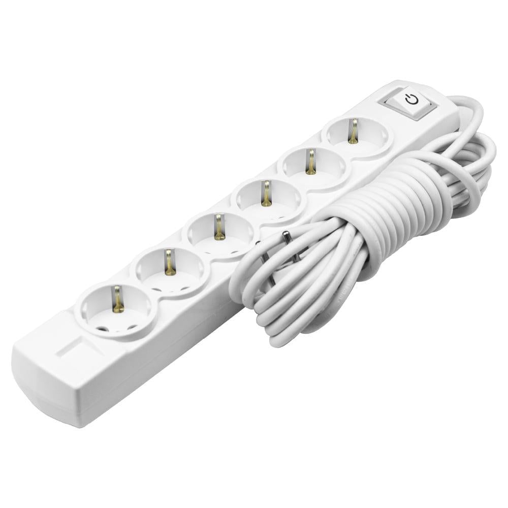 Подовжувач шестимісний Violux з заземленням та вимикачем 3 м (920600)