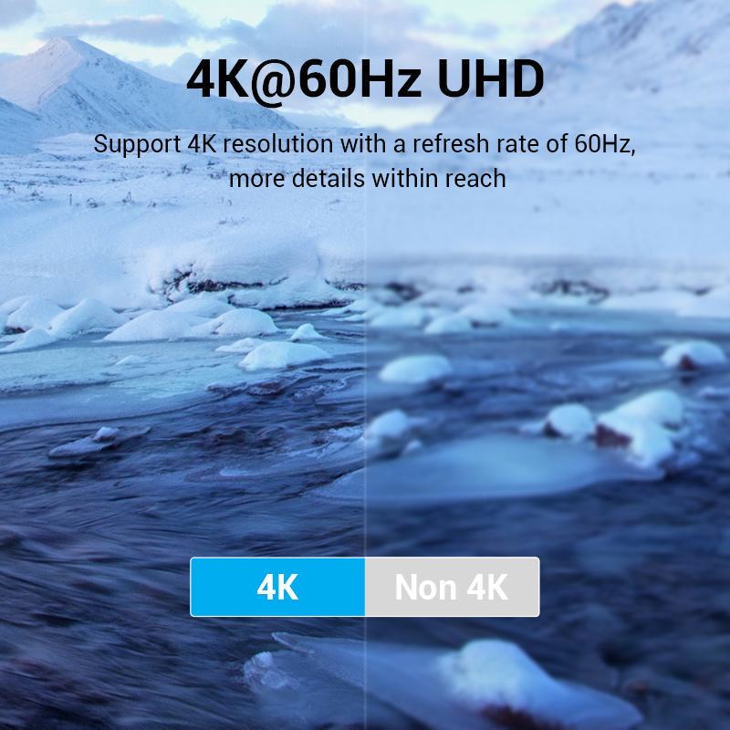 Кабель Vention Type-C-HDMI 4K 60Hz з Додатковим живленням Type-C + USB Thunderbolt 3 UHD USB-C HDCP 2.2 1,5 м Чорний (CGXBG) - фото 5