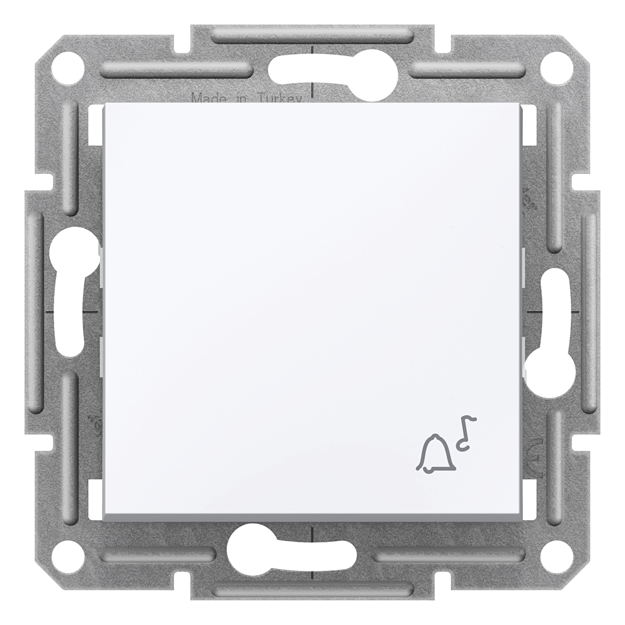 Вимикач кнопковий Schneider Electric ASFORA "Дзвінок" 71x71x43 мм ABS Білий (EPH0870121)