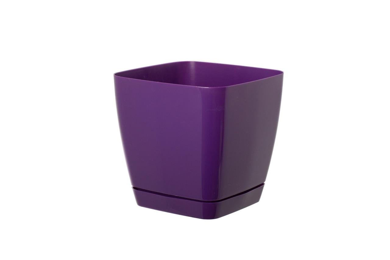 Горшок для цветов Form-Plastic Тоскана квадратный с подставкой 11 л 25х21 см Фиолетовый