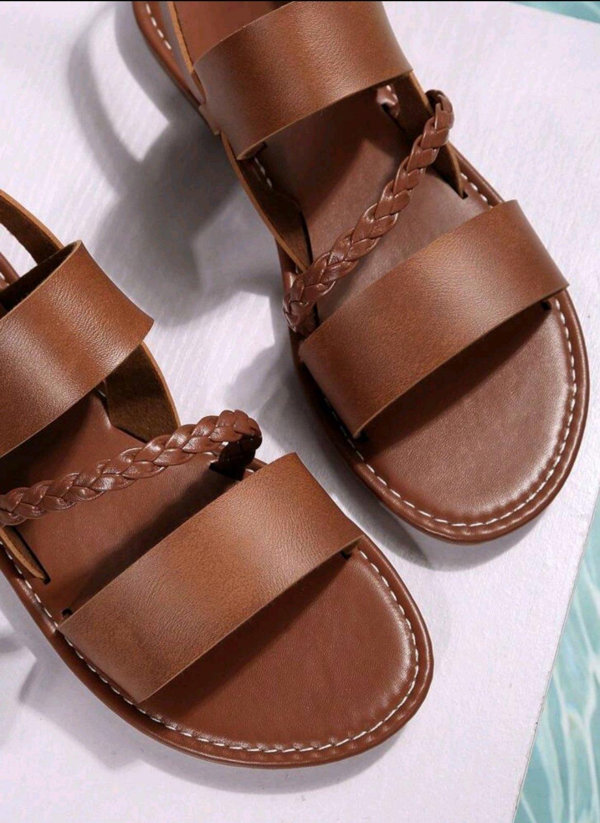 Сандалії жіночі New Braided Detail р. 39 24,7 см Коричневий (27263818)